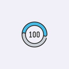 Vector color flat chart diagram icon illustration