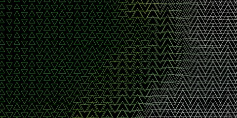 Dark Green vector layout with lines, triangles.