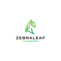 Obraz premium zebra leaf logo design with simple style unique vector