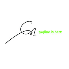 Gn initial handwritten logo for identity 