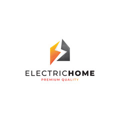 electric home logo design with modern style unique vector