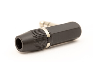 Microphone xlr female input isolated above white background