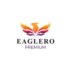 color full eagle logo design with modern style unique vector