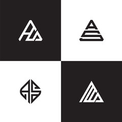 letter AS bundle logo design with simple style unique vector