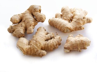 ginger roots as tasty condiment or spice color image