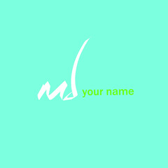 md initial handwritten logo for identity