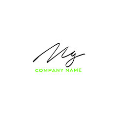 Fototapeta premium mg initial handwritten logo for identity