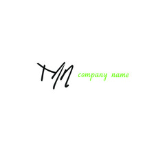 Mn initial handwritten logo for identity