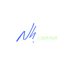 Nh initial handwriting logo for identity