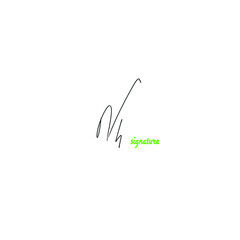 Nh initial handwritten logo for identity