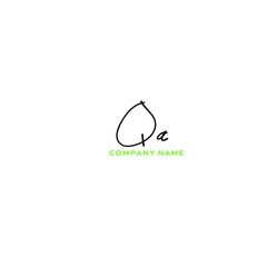 Qa initial handwriting logo for identity