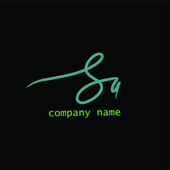 Sa initial handwritten logo for identity 