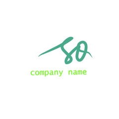 SQ  initial handwriting logo for identity 