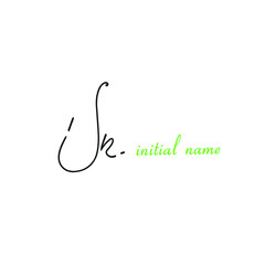 SR  initial handwriting logo for identity white background