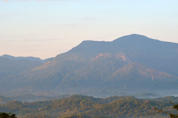 mountains in the morning