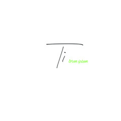 Ti handwriting logo for identity white background
