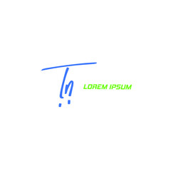 Tn handwritten initial logo for identity