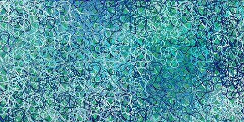 Light blue, green vector background with bent lines.