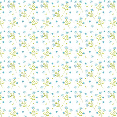Seamless Soft Blue Flowers
