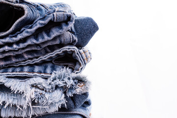 denim pants in a white background