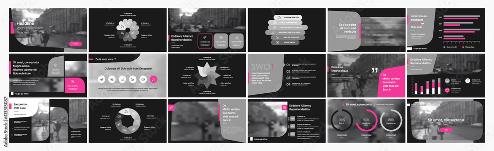 Aufkleber geometric graphic design project proposal presentation. infographic slide template. for use in prese