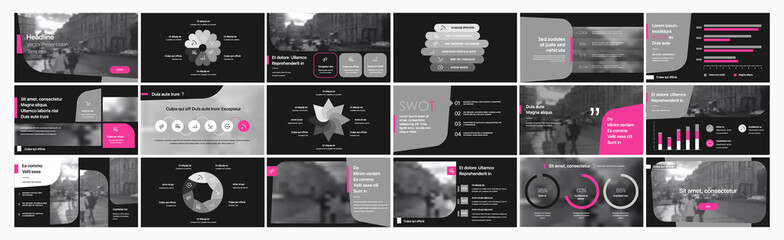 Geometric Graphic Design Project Proposal Presentation. Infographic Slide Template. For use in Presentation, Flyer and Leaflet, SEO, Marketing, Webinar Landing Page Template, Website Design, Banner. - obrazy, fototapety, plakaty