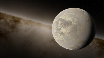 Planets and galaxy, science fiction wallpaper. Beauty of deep space. Billions of galaxy in the universe Cosmic art background 3d render