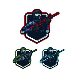 Fototapeta premium Soldier Esport Character and Weapon Design