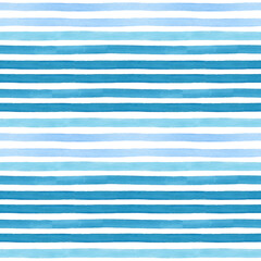 Watercolor lines seamless pattern Ocean. Hand drawn. Blue color stripes on isolated on white. Good for fabric, textile, wrapping paper, wallpaper, prints