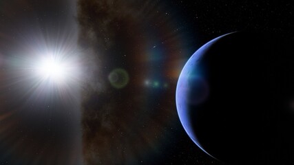 Obraz premium Planets and galaxy, science fiction wallpaper. Beauty of deep space. Billions of galaxy in the universe Cosmic art background 3d render