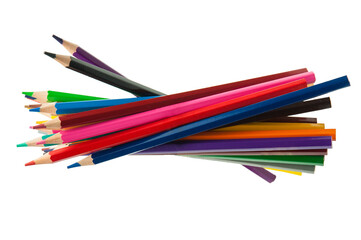 colored pencils on a white background. education concept. illustration of training.