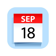 September 18. Calendar Icon. Vector Illustration.