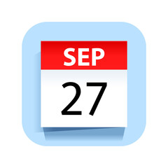 September 27. Calendar Icon. Vector Illustration.