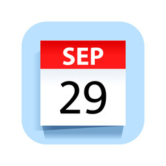 September 29. Calendar Icon. Vector Illustration.