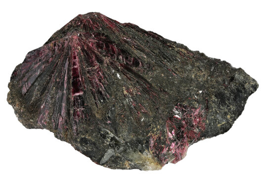 erythrite (cobalt bloom) from Bou Azzer, Morocco isolated on white background