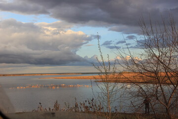 clouds over the lake