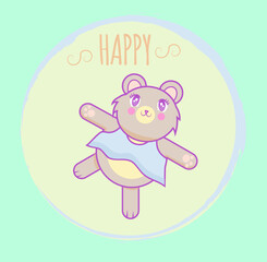 osito tierno alegre estado de animo