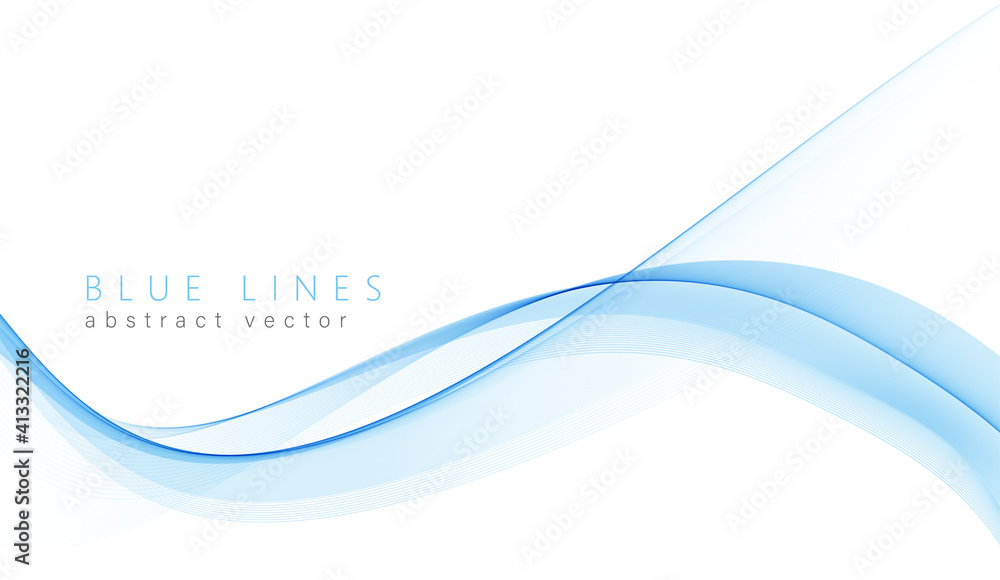 Poster vector blue color abstract wave design element