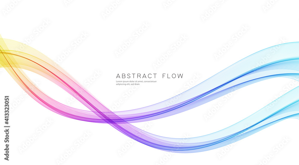 Aufkleber Abstract shiny color spectrum wave design element