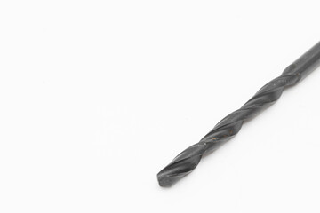 Metal Drill isolated above white background with copy space