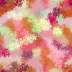 Seamless pattern of abstract bright colored elements for textiles.