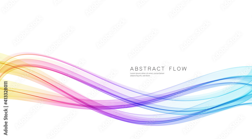 Aufkleber Abstract shiny color spectrum wave design element
