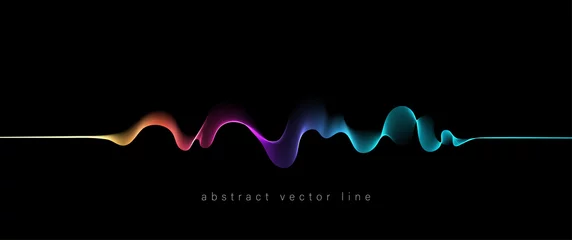 Foto op Plexiglas Abstract flowing wavy lines. Colorful dynamic wave. Vector design element for concept of music, party, technology, modern. © Maryna Stryzhak