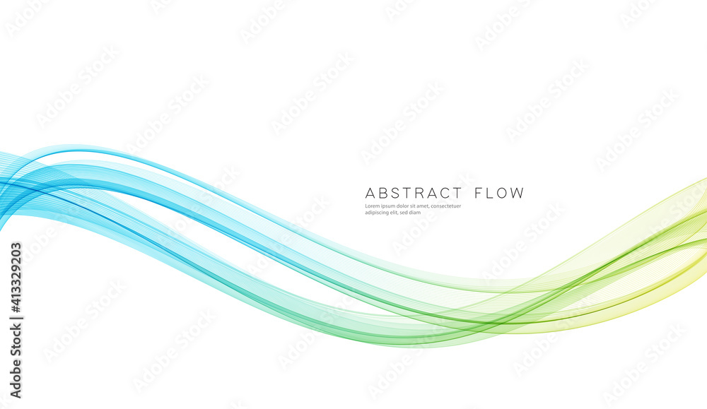 Poster Vector blue color abstract wave design element