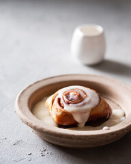 cake with cream and cinnamon