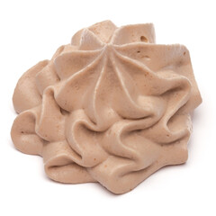 Chocolate cream swirl isolated on white background cutout