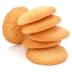 stacked short pastry cookies isolated on white background