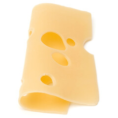  one Cheese slice isolated on white background
