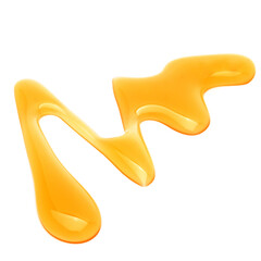 Sweet honey drips isolated on white background. Syrup droplet, nectar drops.