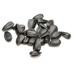 Sunflower seeds  isolated on white background close up